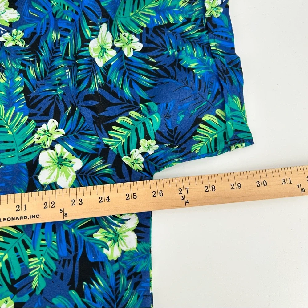 SSLR Aloha Hawaiian Camp Shirt Men's XL‎ Blue Vibrant Floral Pattern EUC